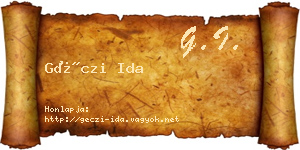Géczi Ida névjegykártya