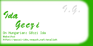 ida geczi business card